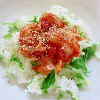 水菜ご飯のキムチ和え